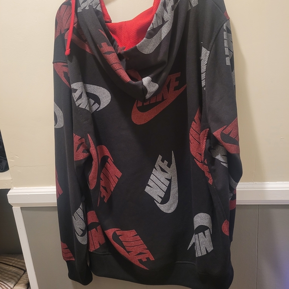 Nike Mens 3xl Full Zip Hoodie All Over Print Black/red - Picture 6 of 11